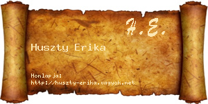 Huszty Erika névjegykártya